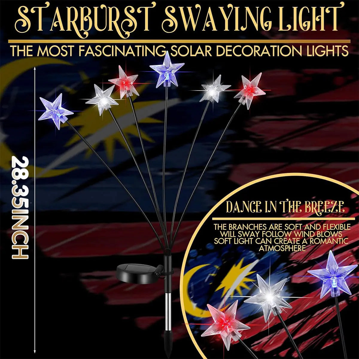 Patriotic Star Solar Lights