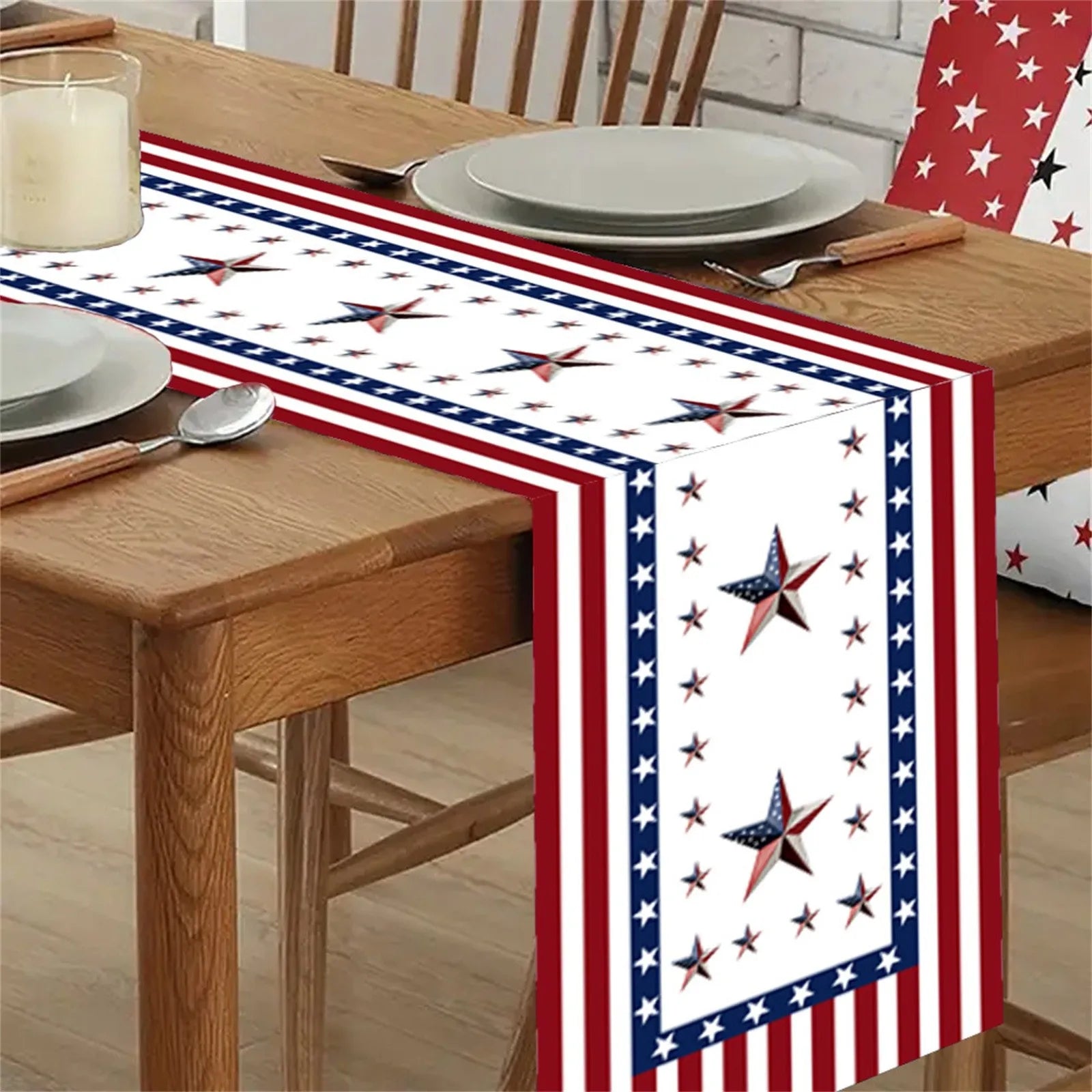Independence Day 4th Of July Table Runner Table Runners For Dinner Holiday Party Kitchen Decor American Flag Table Room Decors