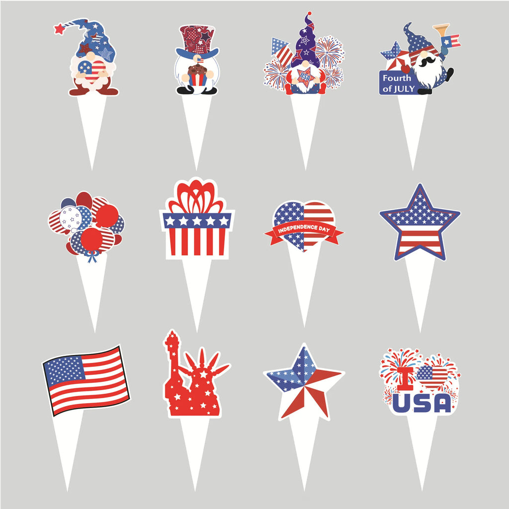 USA Theme Party Decorations American Flag Tattoo Sticker,flag Plates,banner,cups 4th Of July Independence Day Patriotic Supplies