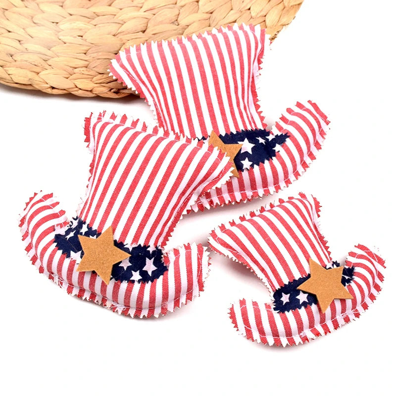 Padded Cotton Independence Day Decor Figurines Stylish Patriotic Tabletop Ornaments for European American Party Home Tray Layout