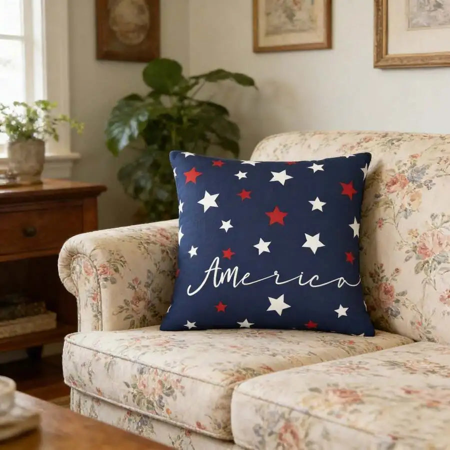 Patriotic Stars Pillow Cover