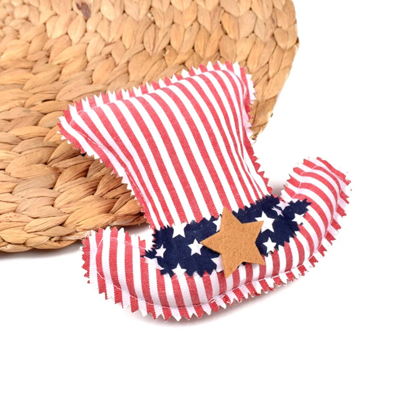 Padded Cotton Independence Day Decor Figurines Stylish Patriotic Tabletop Ornaments for European American Party Home Tray Layout