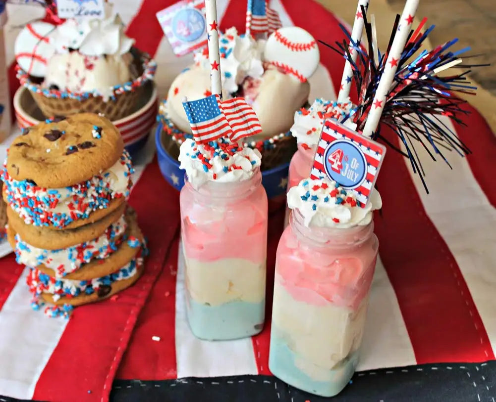 American Flag Paper Straws Red Blue White Star Drink Straws For USA Theme Party Supplies 4th Of July Independence Day Decoration