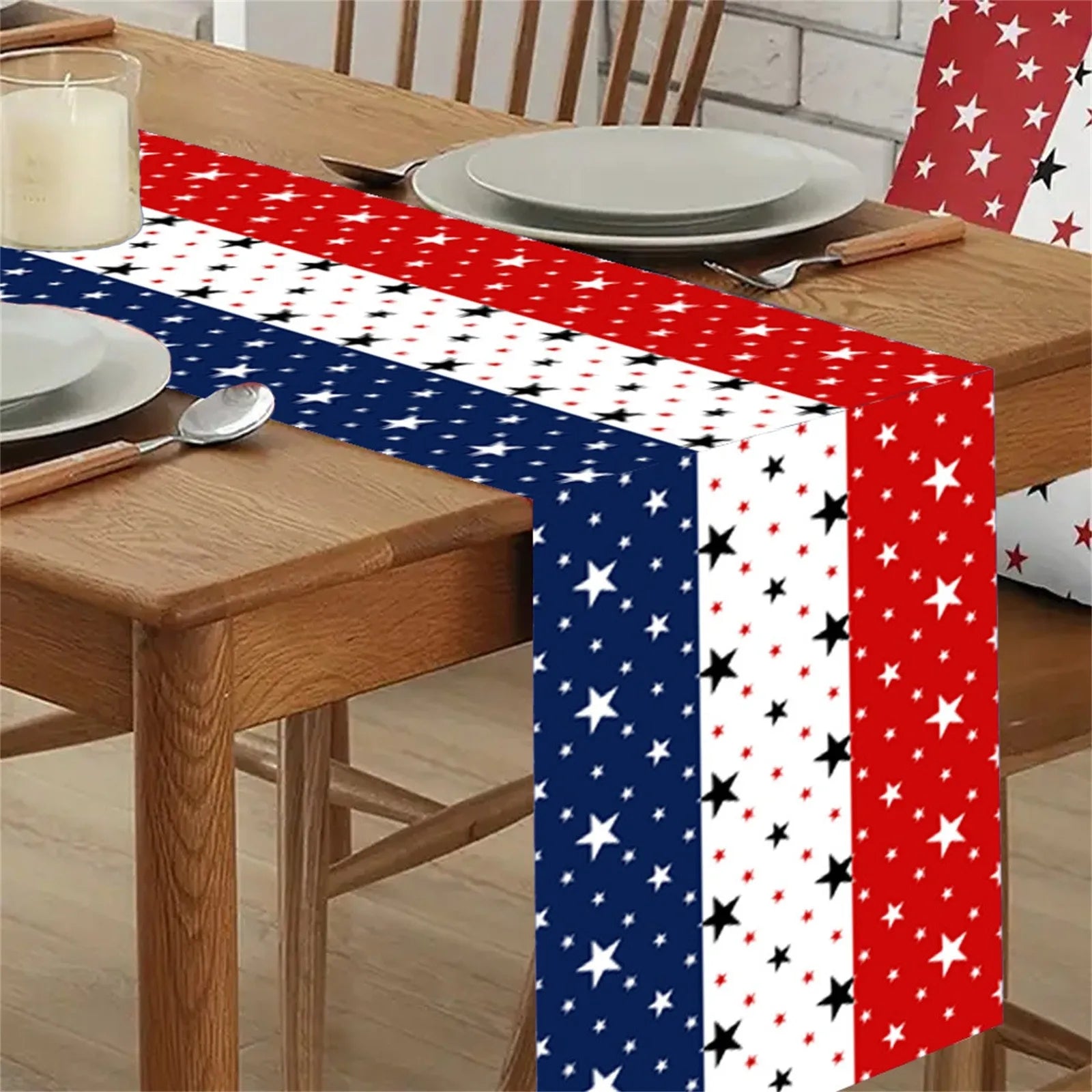 Independence Day 4th Of July Table Runner Table Runners For Dinner Holiday Party Kitchen Decor American Flag Table Room Decors
