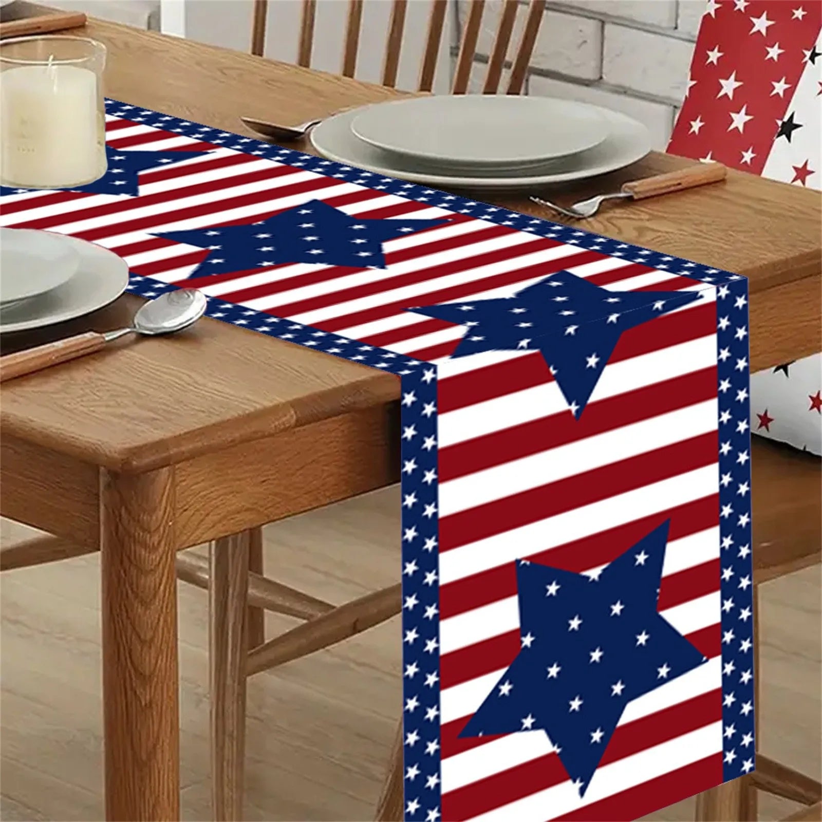 Independence Day 4th Of July Table Runner Table Runners For Dinner Holiday Party Kitchen Decor American Flag Table Room Decors