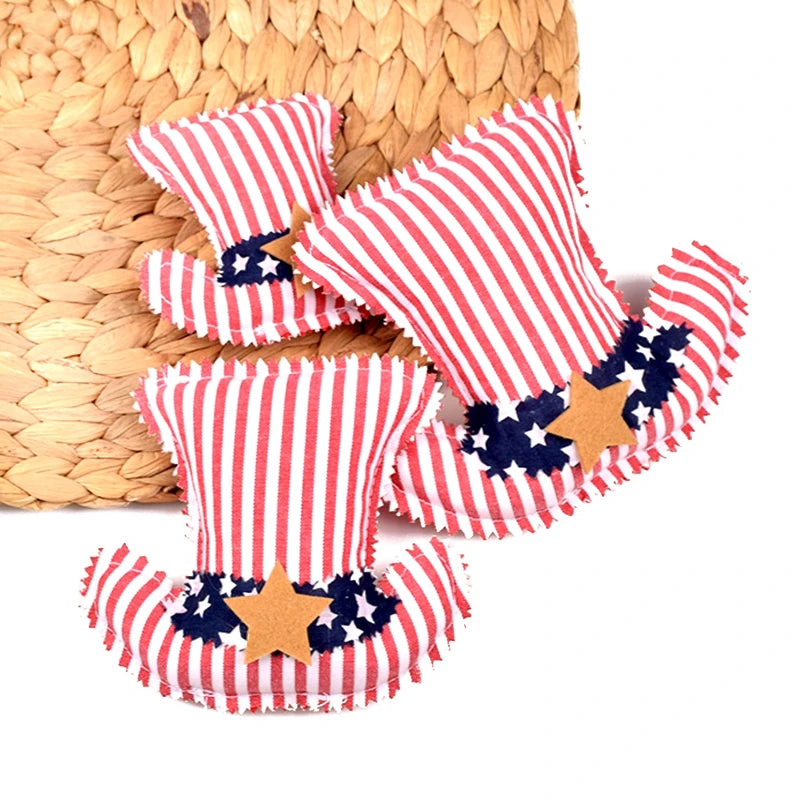 Padded Cotton Independence Day Decor Figurines Stylish Patriotic Tabletop Ornaments for European American Party Home Tray Layout