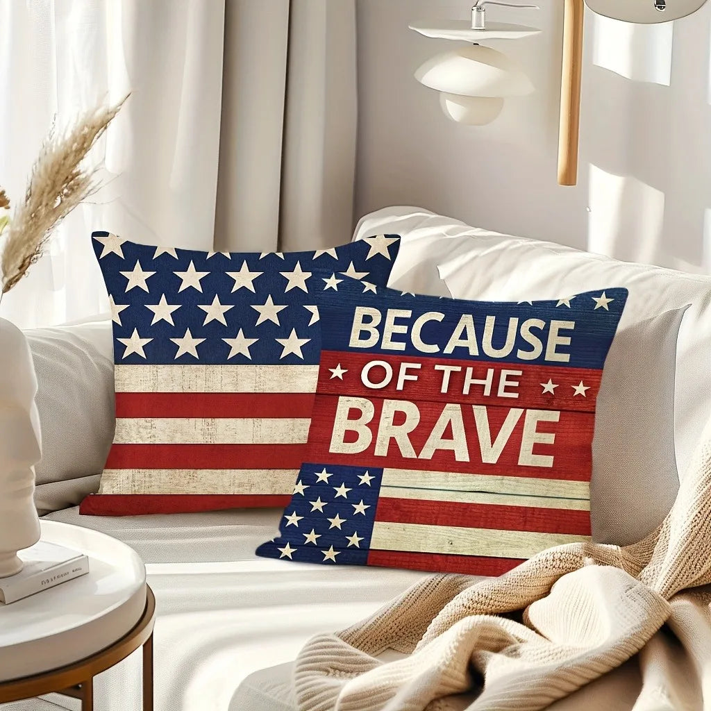 Patriotic American - themed Pillow CoversLiving room sofa cushion cover, soft and comfortable, bedroom room decoration