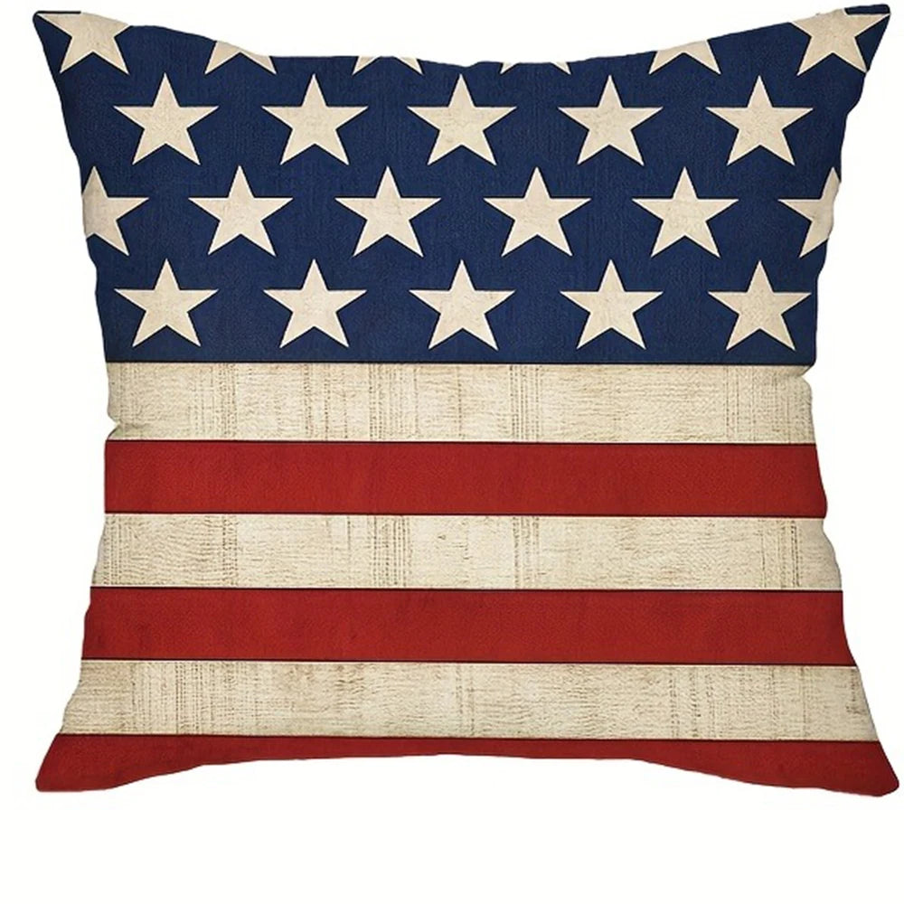 Patriotic American - themed Pillow CoversLiving room sofa cushion cover, soft and comfortable, bedroom room decoration