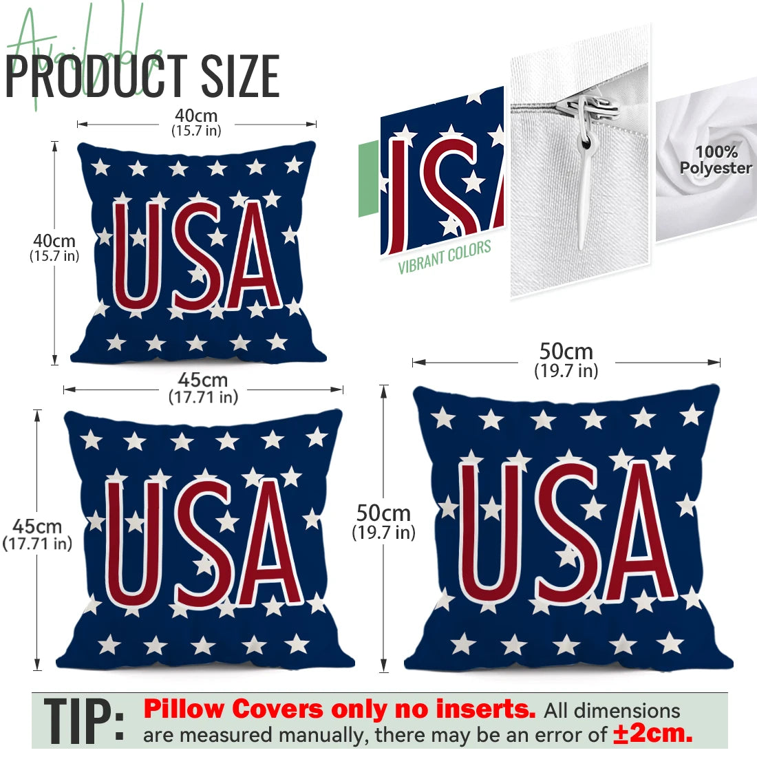 4pcsIndependence Day Patriotic Striped Cushions Pillowcase Polyester Cushion Cover Throw Pillow Pillowcover Home Car Sofa Decor
