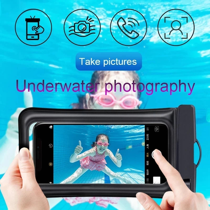 Floating Airbag Waterproof  Outdoor Swimming Bag Phone Case For iPhone Samsung Xiaomi Redmi Huawei  Phones Bag Protector Cover
