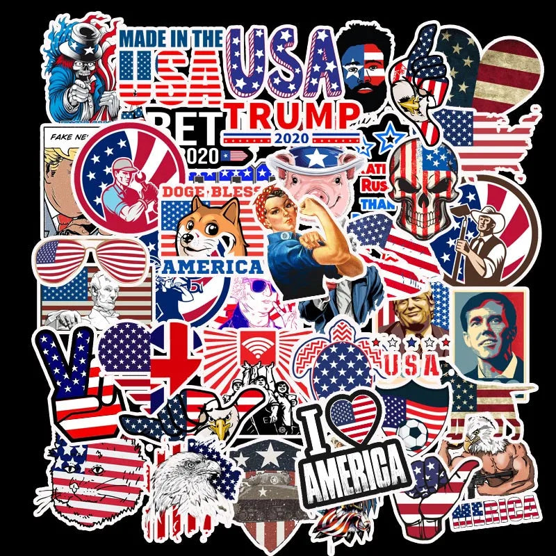 USA Theme Party Decorations American Flag Tattoo Sticker,flag Plates,banner,cups 4th Of July Independence Day Patriotic Supplies