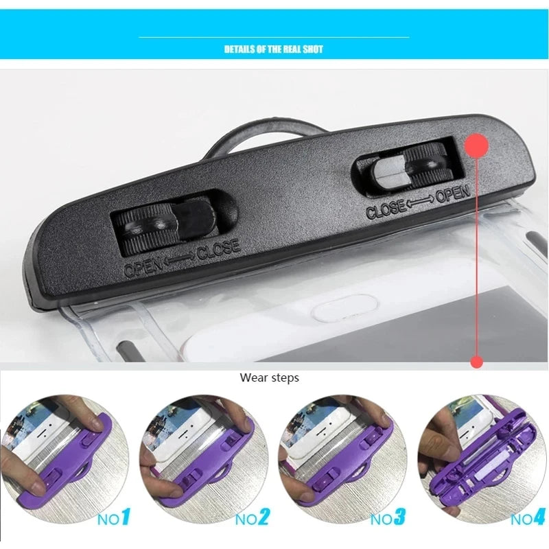 Floating Airbag Waterproof  Outdoor Swimming Bag Phone Case For iPhone Samsung Xiaomi Redmi Huawei  Phones Bag Protector Cover
