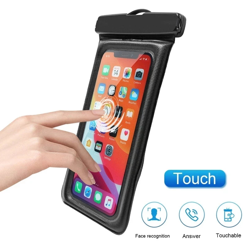 Floating Airbag Waterproof  Outdoor Swimming Bag Phone Case For iPhone Samsung Xiaomi Redmi Huawei  Phones Bag Protector Cover