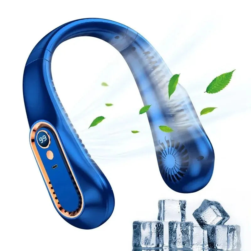Hanging Neck Fan, Portable USB Cooler Fan With 5 Speeds And Digital Display - Super Strong Technology And Bladeless Design