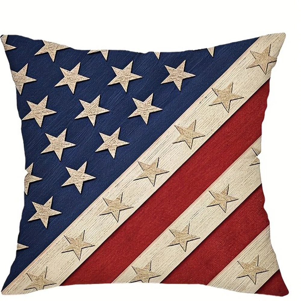 Patriotic American - themed Pillow CoversLiving room sofa cushion cover, soft and comfortable, bedroom room decoration