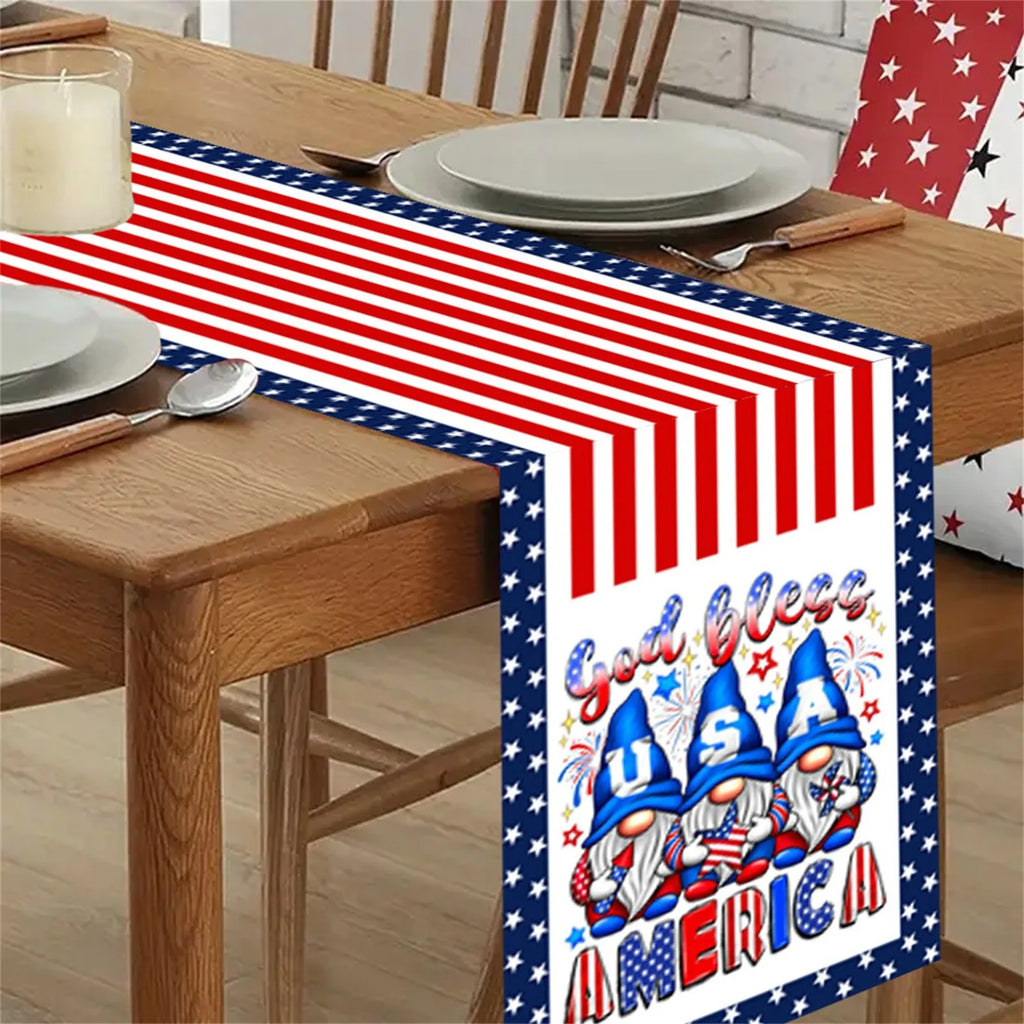 Independence Day 4th Of July Table Runner Table Runners For Dinner Holiday Party Kitchen Decor American Flag Table Room Decors