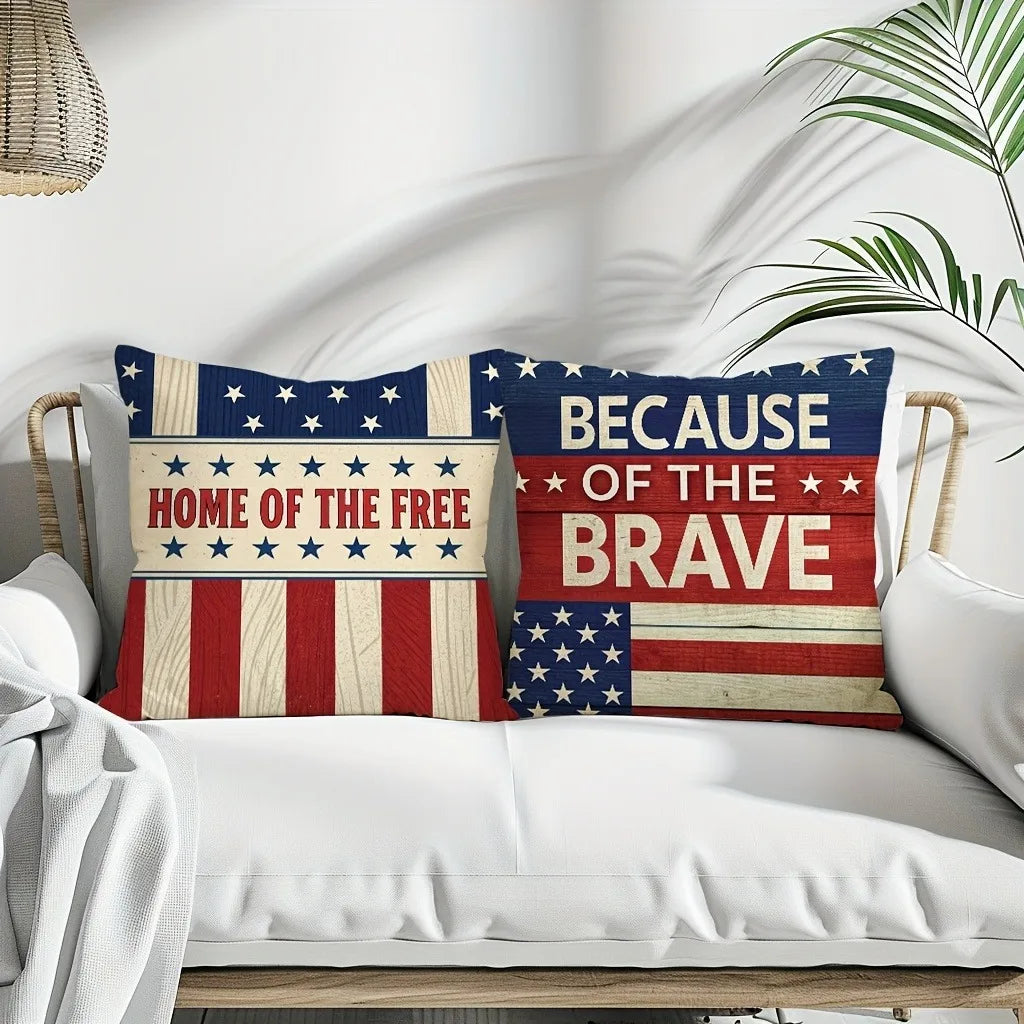 Patriotic American - themed Pillow CoversLiving room sofa cushion cover, soft and comfortable, bedroom room decoration