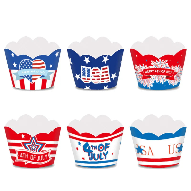 USA Theme Party Decorations American Flag Tattoo Sticker,flag Plates,banner,cups 4th Of July Independence Day Patriotic Supplies