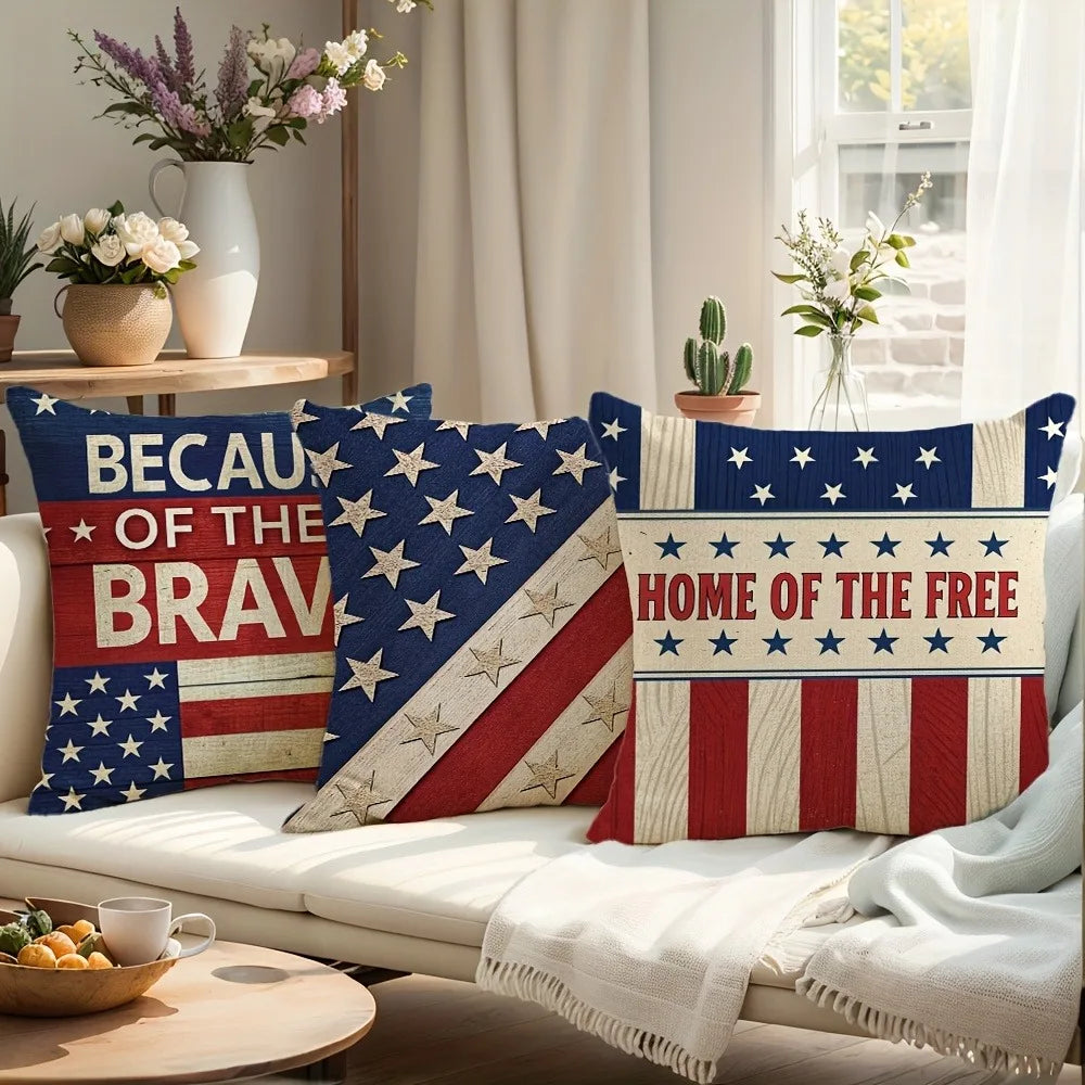 Patriotic American - themed Pillow CoversLiving room sofa cushion cover, soft and comfortable, bedroom room decoration