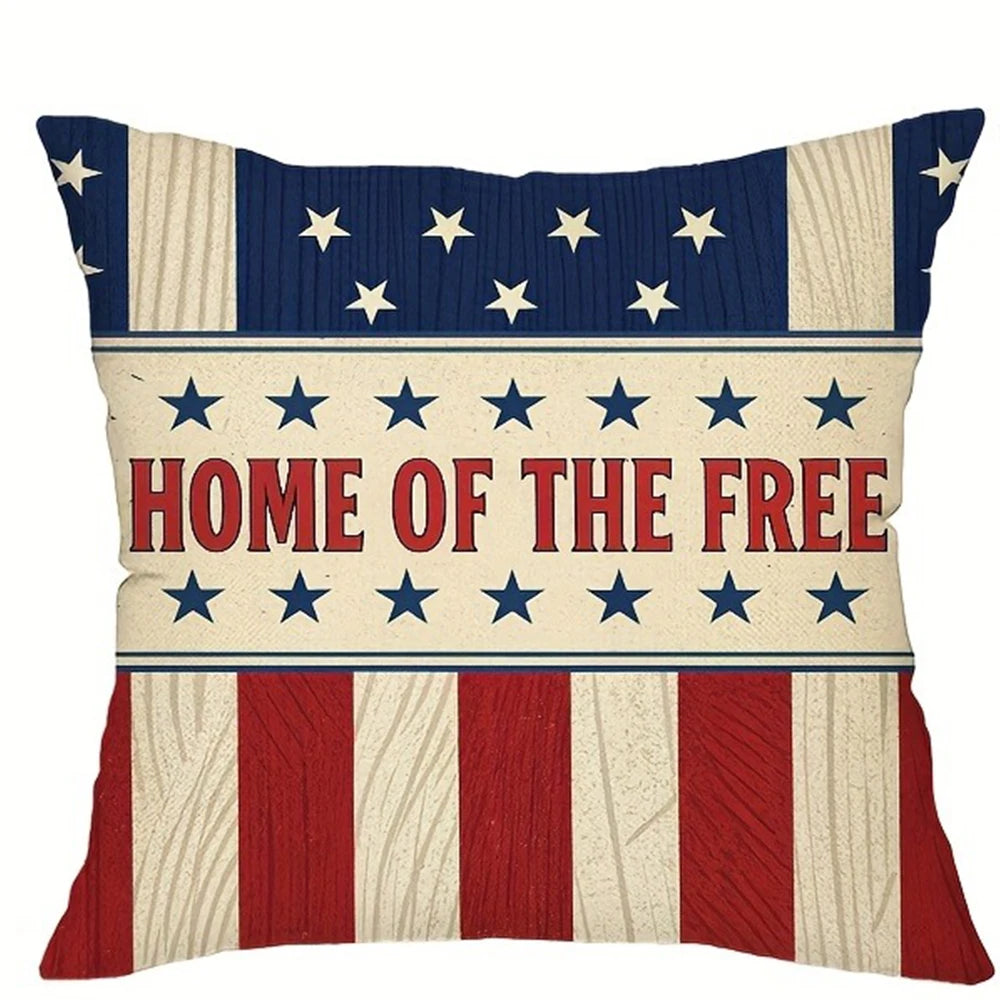 Patriotic American - themed Pillow CoversLiving room sofa cushion cover, soft and comfortable, bedroom room decoration