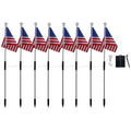 6/8 Connected in 1 Solar American Flag Pathway Stake Lights LED Outdoor Yard Garden Decorations