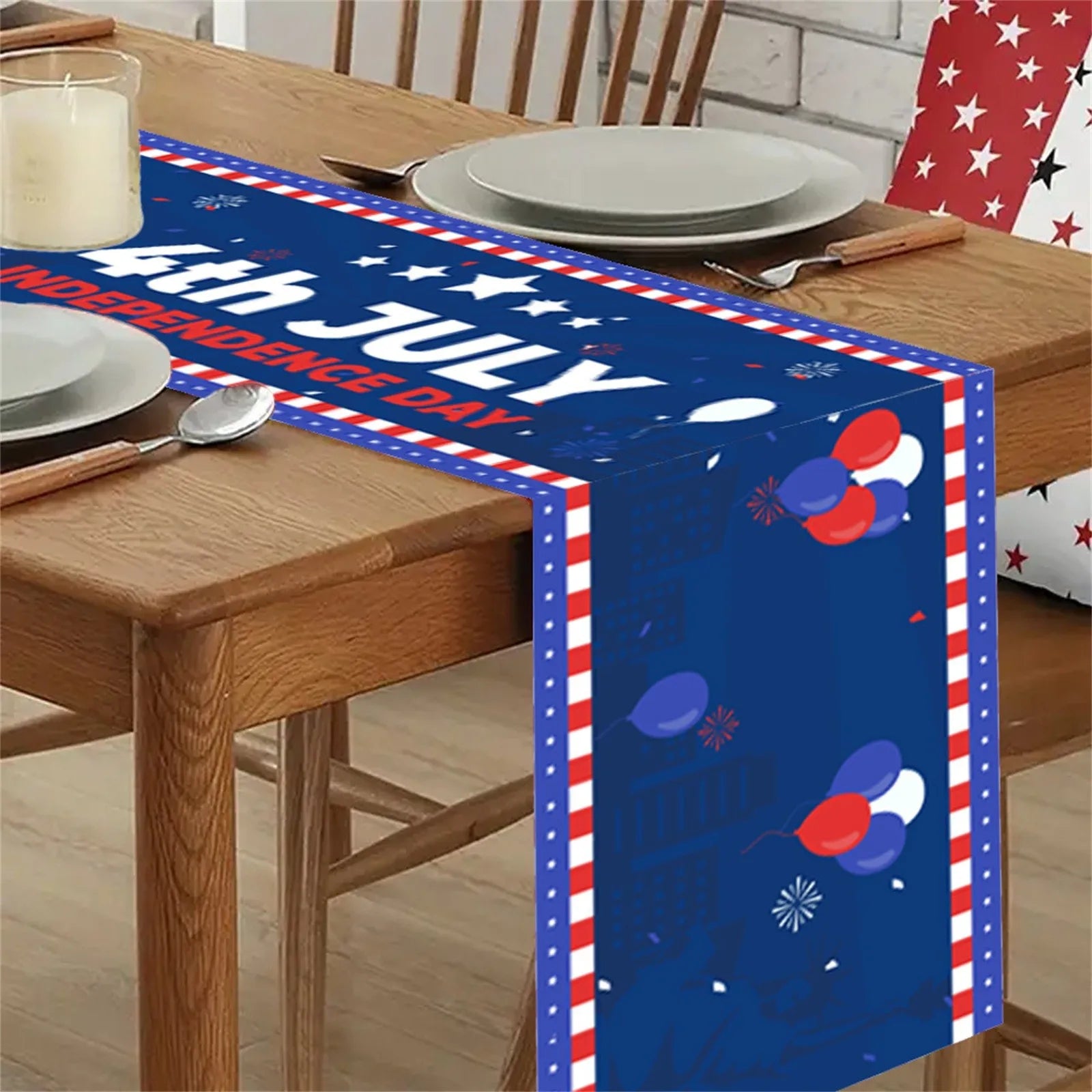 Independence Day 4th Of July Table Runner Table Runners For Dinner Holiday Party Kitchen Decor American Flag Table Room Decors