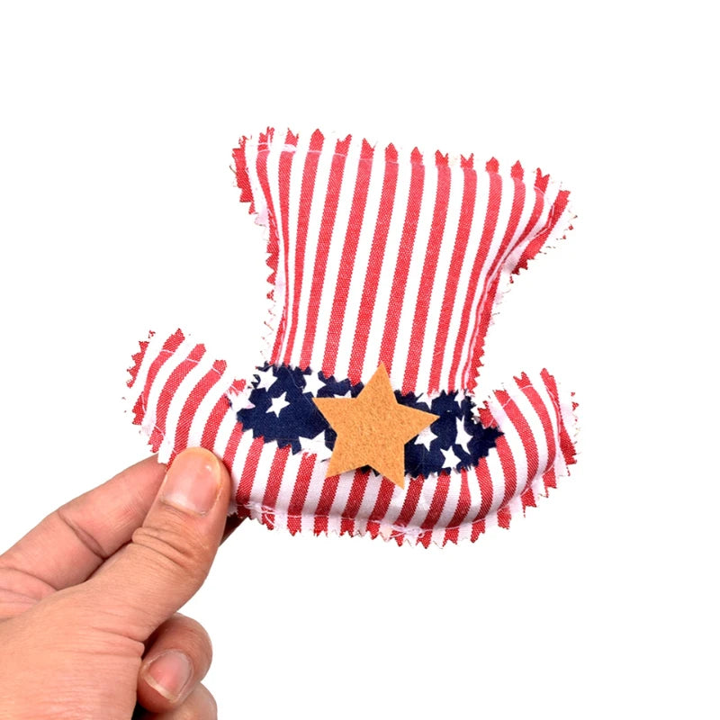 Padded Cotton Independence Day Decor Figurines Stylish Patriotic Tabletop Ornaments for European American Party Home Tray Layout